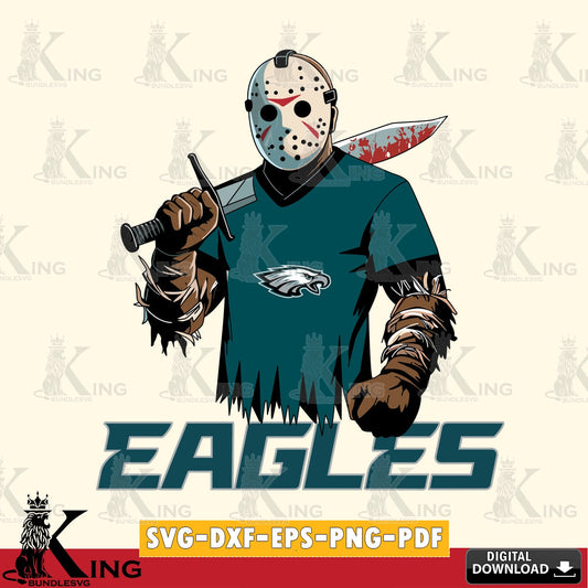 Beautiful illustration of Philadelphia Eagles Jason Voorhees Football, a cut file ideal for vinyl projects and T-shirt printing