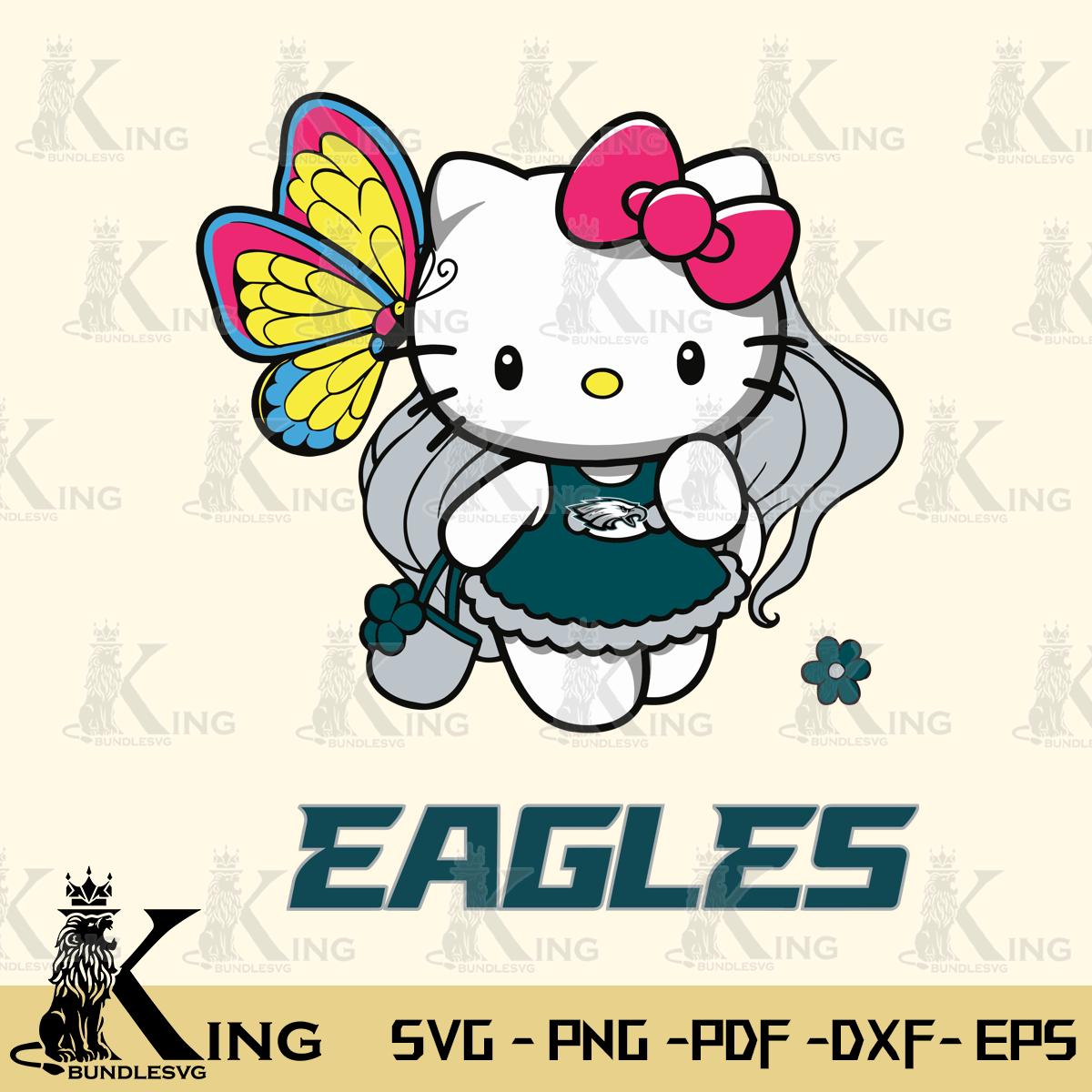 Philadelphia Eagles Kitty Cartoon Svg Eps Dxf Png File, Digital Download