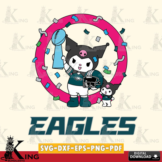 Philadelphia Eagles Kuromi Football Champion SVG file, Cricut, Cut file  , Digital Download , Instant Download, Sanrio svg, Clipart