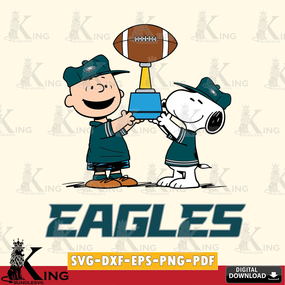 Philadelphia Eagles Peanuts Football Trophy Cricut file , Cut file  , Digital Download , PDF File , Instant Download