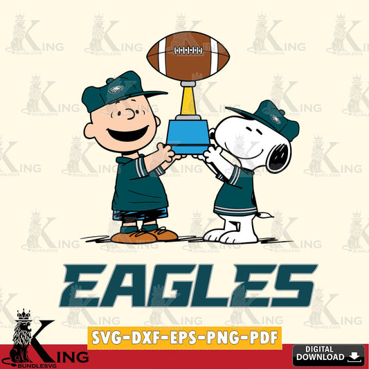 Philadelphia Eagles Peanuts Football Trophy Cricut file , Cut file  , Digital Download , PDF File , Instant Download