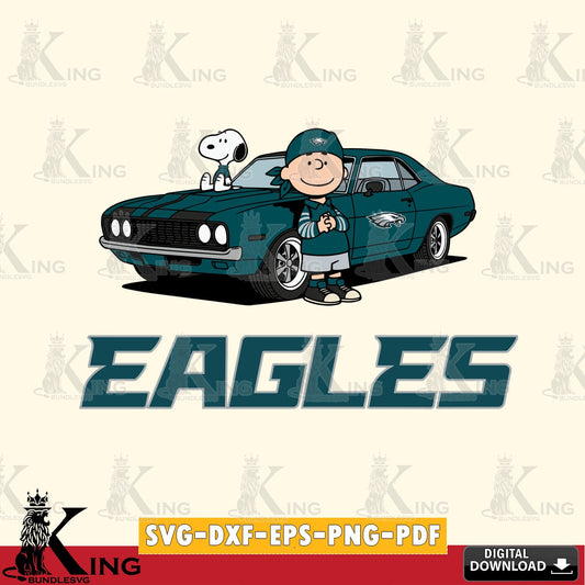 Philadelphia Eagles Peanuts Muscle Car Cricut file , Cut file  , Digital Download , PDF File , Instant Download