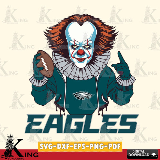 Custom design featuring Philadelphia Eagles Pennywise player football, SVG PNG files perfect for Cricut and Silhouette cutting