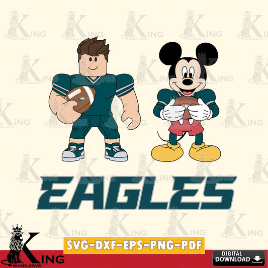Philadelphia Eagles Roblox & Mickey Football SVG file , Cricut, NFL  File cut , Digital Download , PDF File