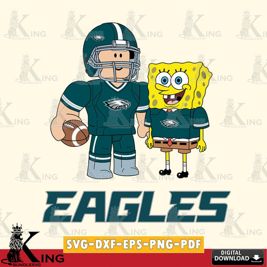 Philadelphia Eagles Roblox & Spongebob Football SVG file , Cricut, NFL  File cut , Digital Download , PDF File