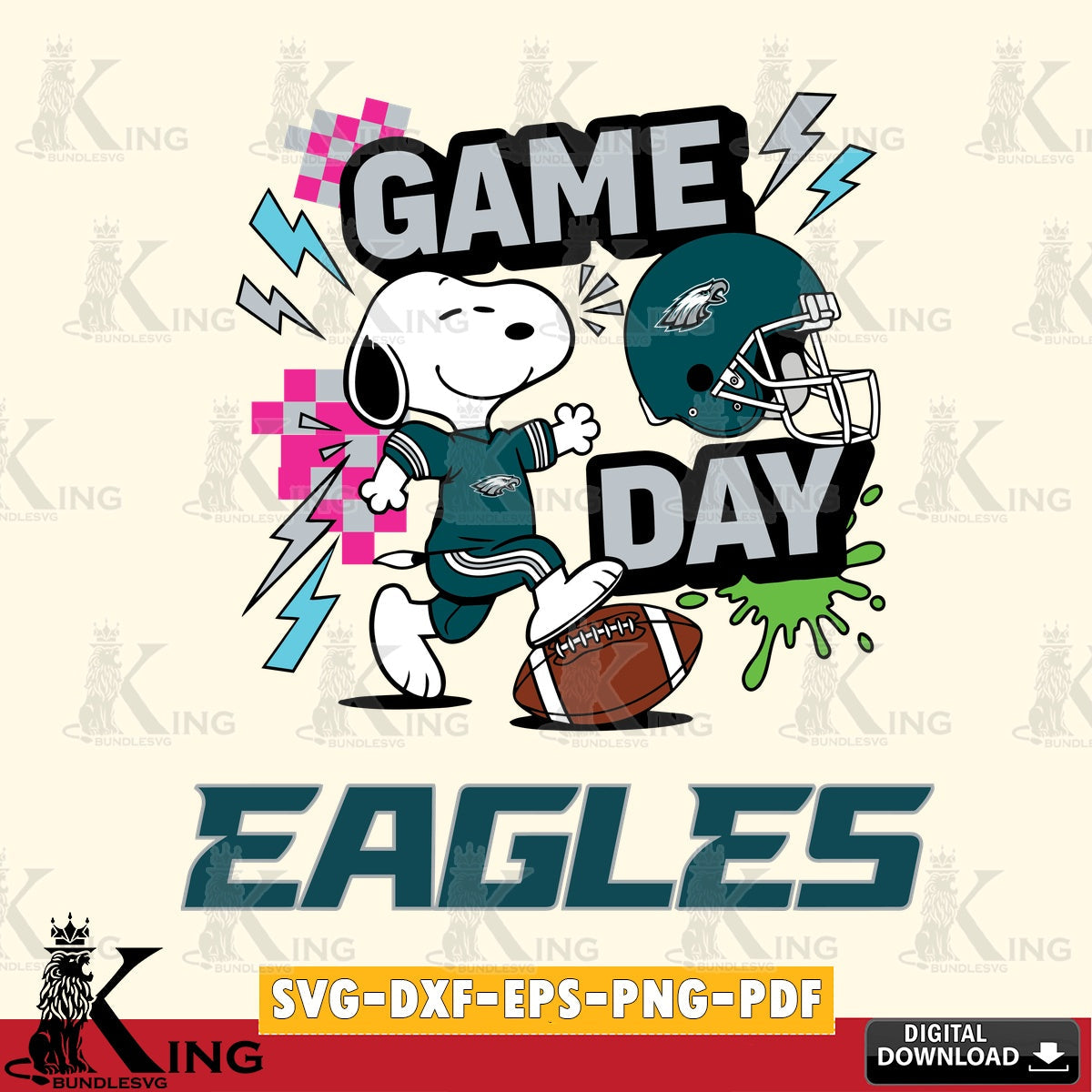Philadelphia Eagles Snoopy Game day Cricut file , Cut file  , Digital Download , PDF File , Instant Download