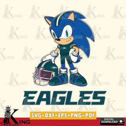 Printable art of Philadelphia Eagles Sonic Player Football digital download for Cricut Maker and paper crafts