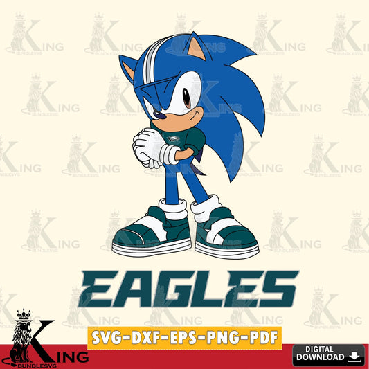 Philadelphia Eagles Sonic cute Football SVG file, Vector , Digital Download , PDF File , Instant Download