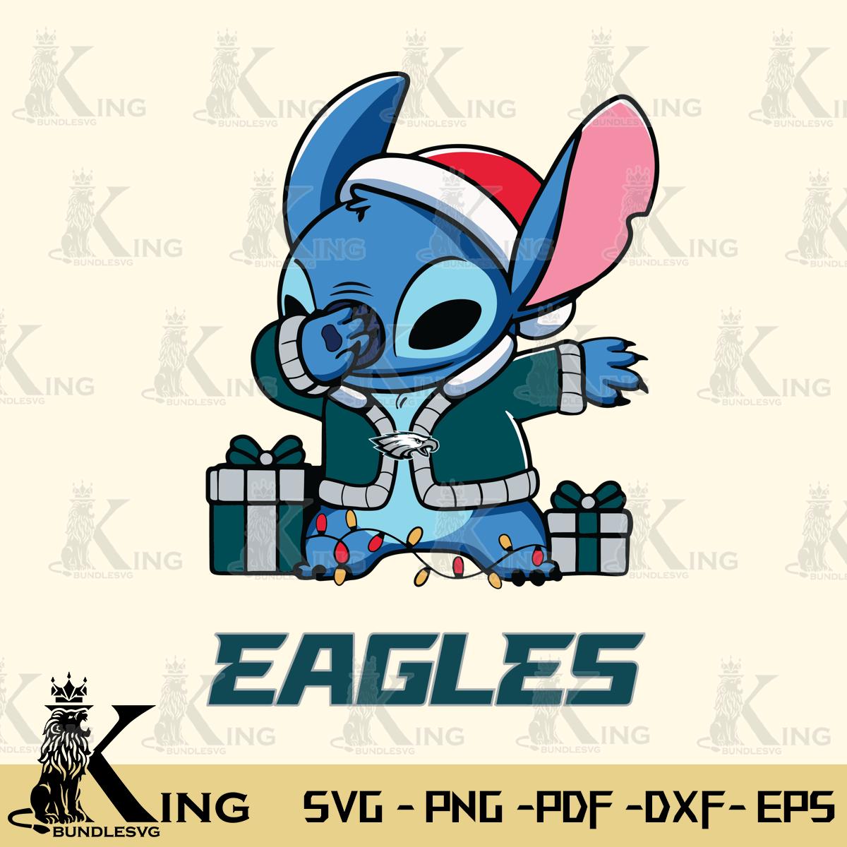 Philadelphia Eagles Stitch Merry Christmas Svg Eps Dxf Png File, Digital Download