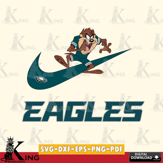 Philadelphia Eagles Taz Football Nike Cut file  , Digital Download , Instant Download, Looney Tunes svg, Football svg