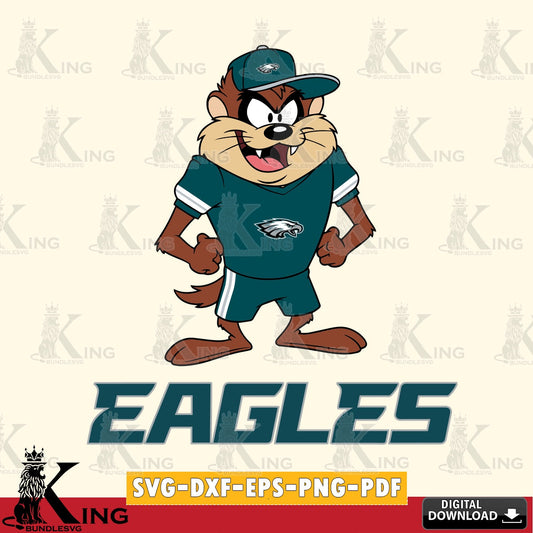 Philadelphia Eagles Taz Standing Pose Cut file  , Digital Download , Instant Download, Looney Tunes svg, Football svg