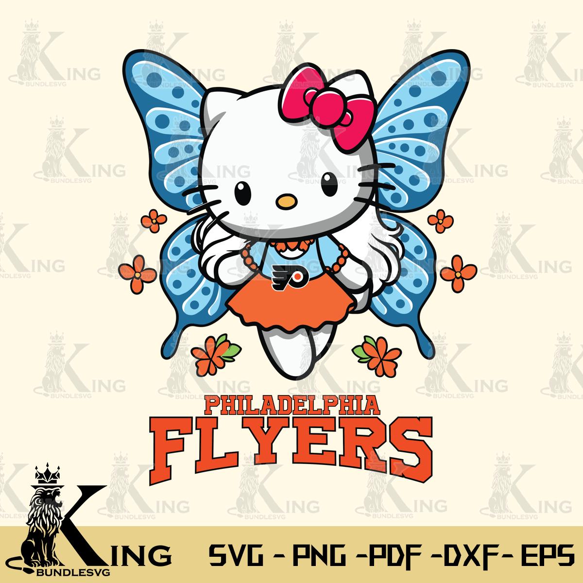 Philadelphia Flyers Butterfly Kitty Charm Svg Eps Dxf Png File, Digital Download