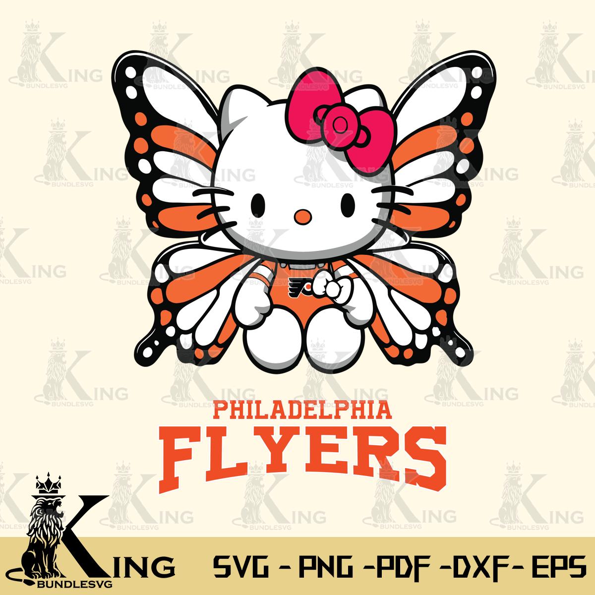 Philadelphia Flyers Butterfly Kitty Delight Svg Eps Dxf Png File, Digital Download