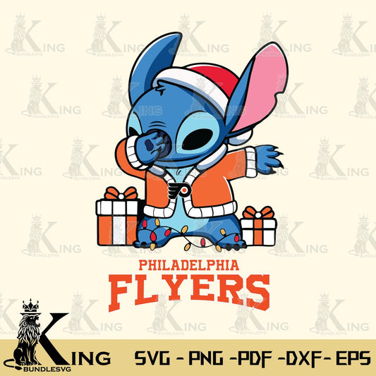 Philadelphia Flyers Stitch Merry Christmas Svg Eps Dxf Png File, Digital Download