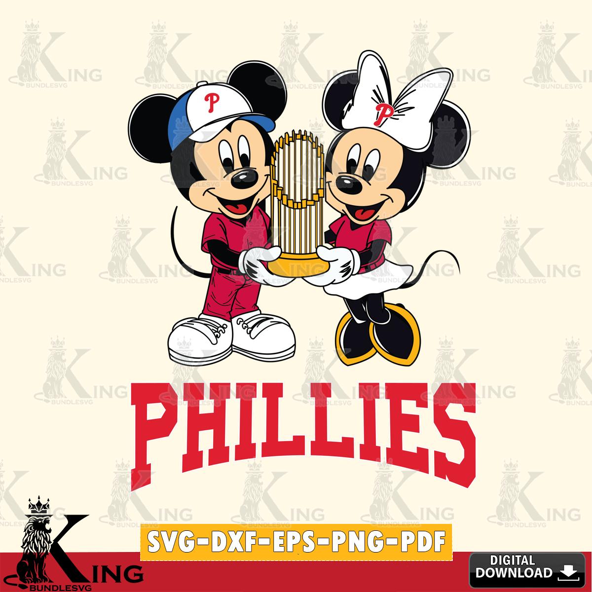 Philadelphia Phillies Mickey Minnie Mouse Champions SVG File, MLB for Cricut, Silhouette, Digital Download , file cut