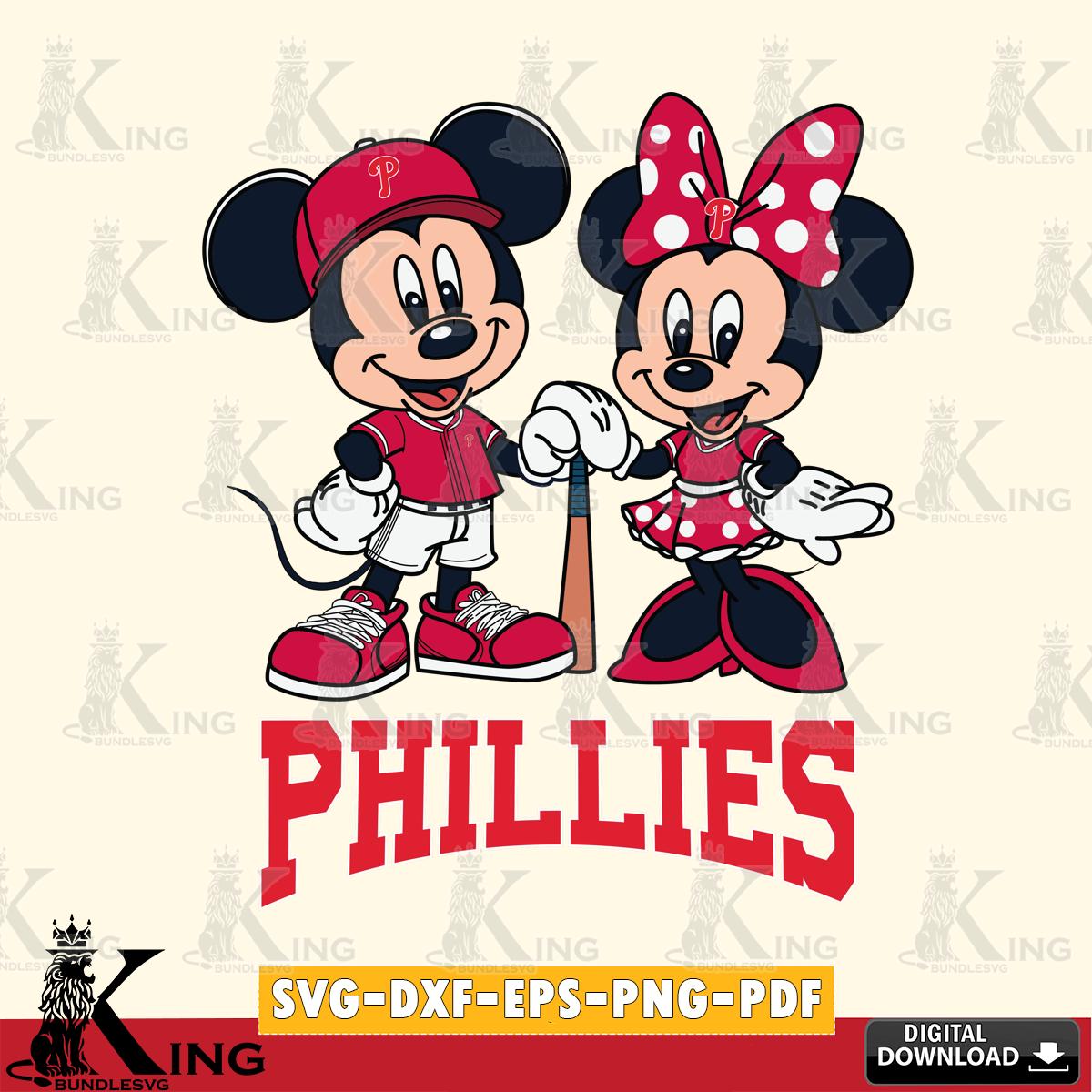 Philadelphia Phillies Mickey Minnie Mouse Sport SVG File, MLB for Cricut, Silhouette, Digital Download , file cut