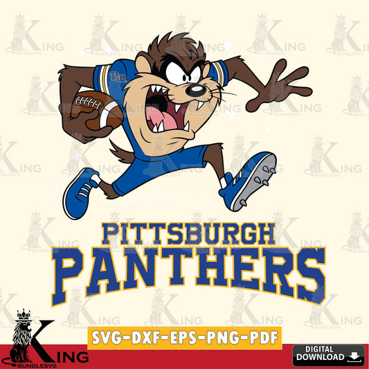 Pittsburgh Panthers Angry Taz Football SVG file, Cut file  , Digital Download , Instant Download, Taz svg, NCAA svg