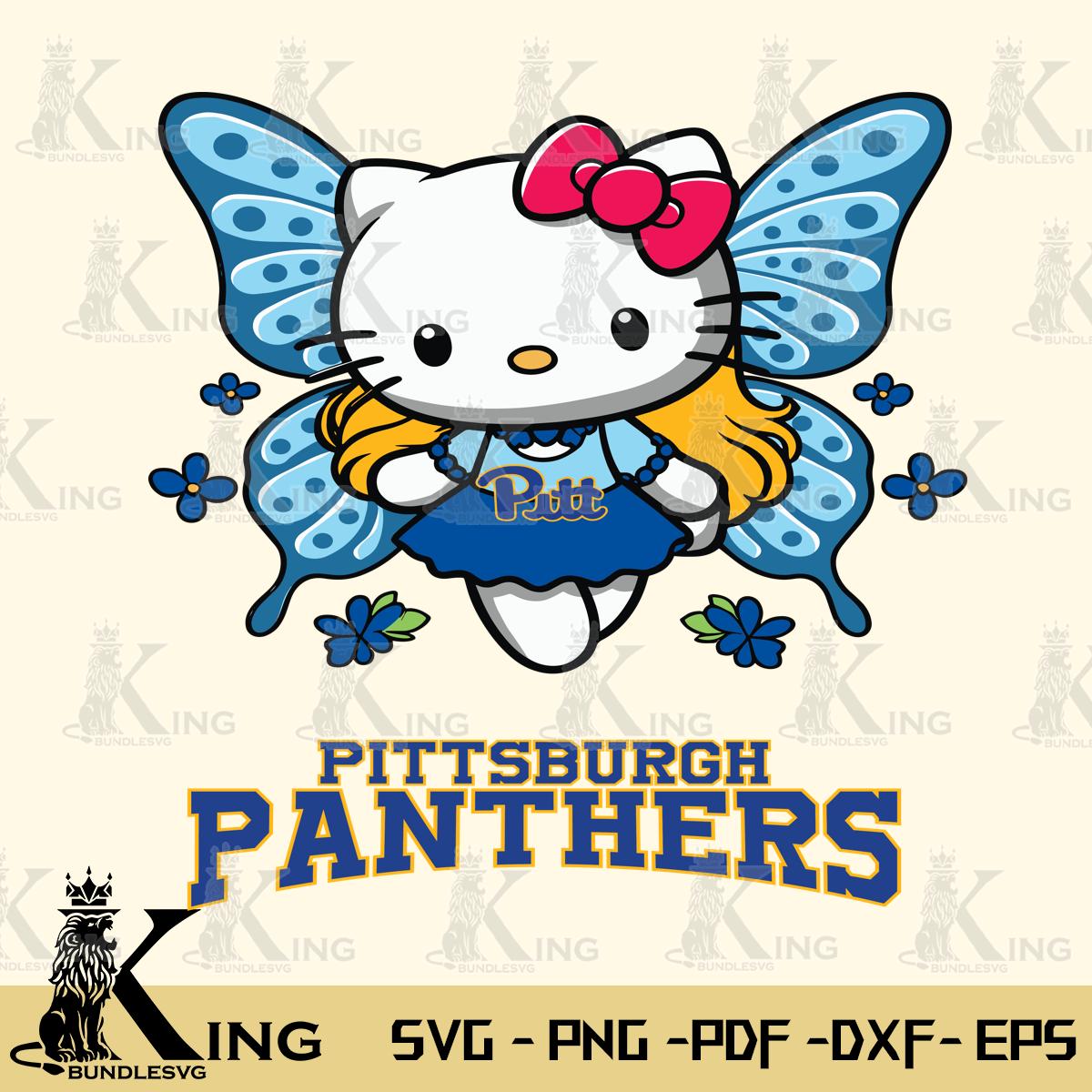 Pittsburgh Panthers Butterfly Kitty Charm Svg Eps Dxf Png File, Digital Download