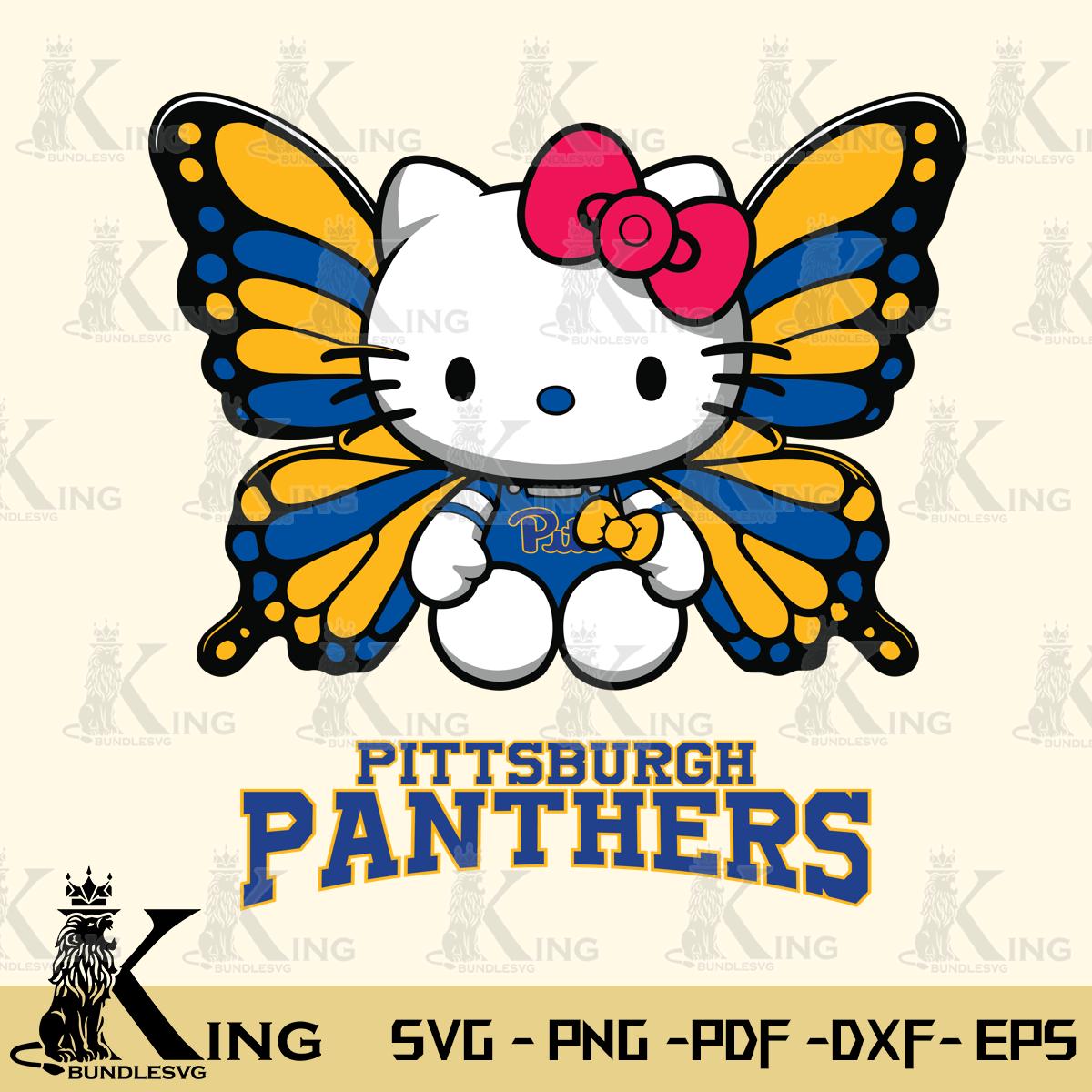 Pittsburgh Panthers Butterfly Kitty Delight Svg Eps Dxf Png File, Digital Download