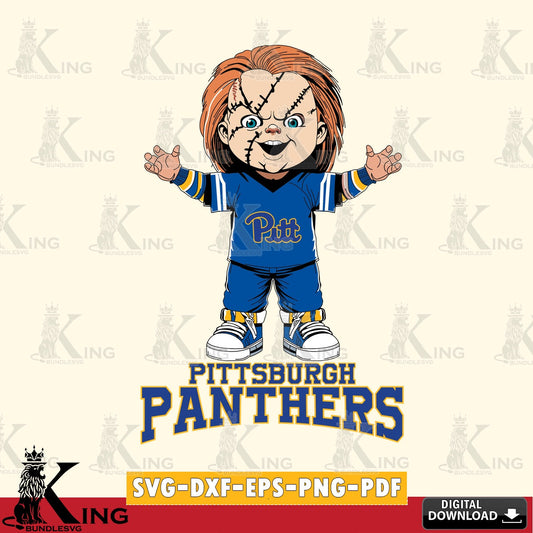 Stylish representation of Pittsburgh Panthers Chucky Football, a digital download for Cricut Maker and paper crafts