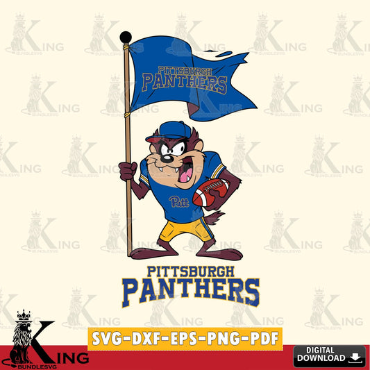 Pittsburgh Panthers Football Taz Flag Art SVG file, Cut file  , Digital Download , Instant Download, Taz svg, NCAA svg