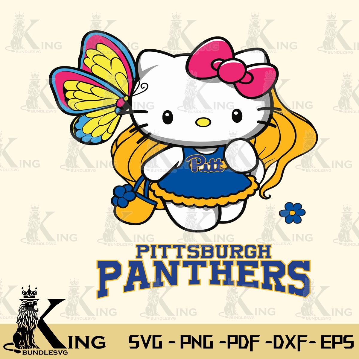 Pittsburgh Panthers Kitty Cartoon Svg Eps Dxf Png File, Digital Download