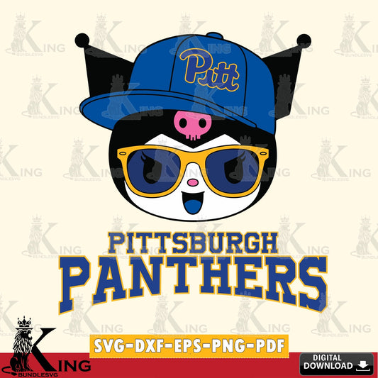 Pittsburgh Panthers Kuromi Football Cool SVG file, Cricut, Cut file  , Digital Download , Instant Download, Sanrio svg, Clipart