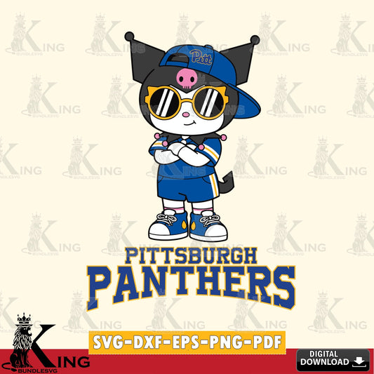 Pittsburgh Panthers Kuromi Football Jersey SVG file, Cricut, Cut file  , Digital Download , Instant Download, Sanrio svg, Clipart