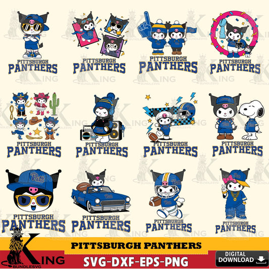 Pittsburgh Panthers Kuromi Football Jersey NCAA Bundle SVG file, Cricut, Cut file  , Digital Download , Instant Download, Sanrio svg, Clipart