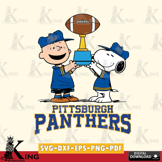 Pittsburgh Panthers Peanuts Football Trophy SVG, Cricut, Cut file  , Digital Download , Instant Download, Peanuts svg, NCAA svg, Football svg, Sport svg