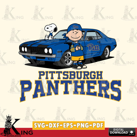 Pittsburgh Panthers Peanuts Muscle Car SVG, Cricut, Cut file  , Digital Download , Instant Download, Peanuts svg, NCAA svg, Football svg, Sport svg