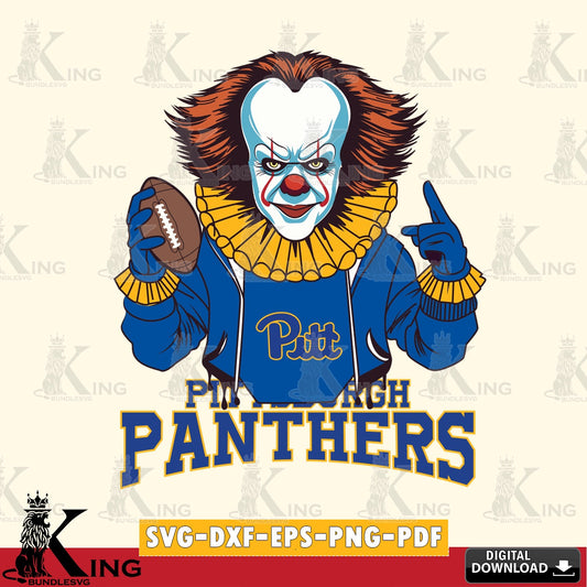 Digital download featuring Pittsburgh Panthers Pennywise player football, SVG PNG design suitable for Glowforge and laser cutting