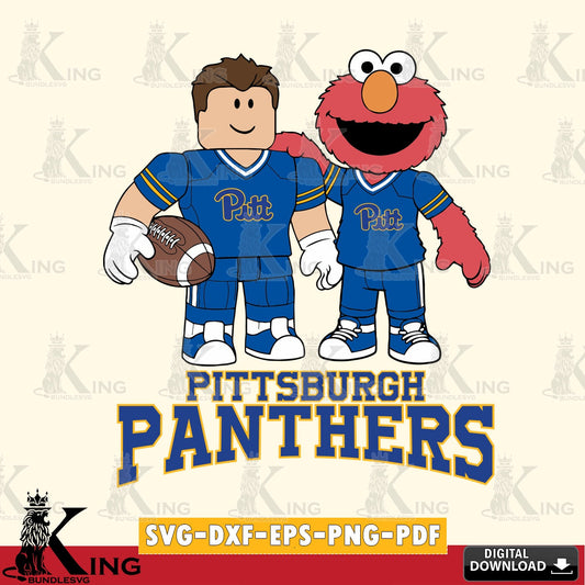 Pittsburgh Panthers Roblox & Elmo Football SVG file , NCAA Cricut,  File cut , Digital Download , PDF File