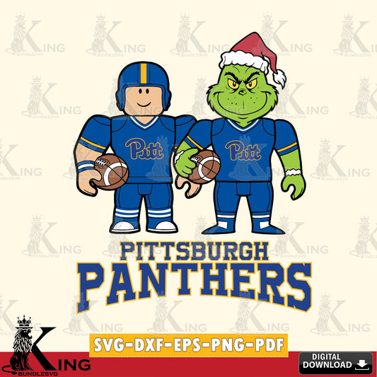 Pittsburgh Panthers Roblox & Grinch Football SVG file , NCAA Cricut,  File cut , Digital Download , PDF File