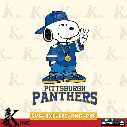 Pittsburgh Panthers Snoopy Say hi SVG, Cricut, Cut file  , Digital Download , Instant Download, Peanuts svg, NCAA svg, Football svg, Sport svg