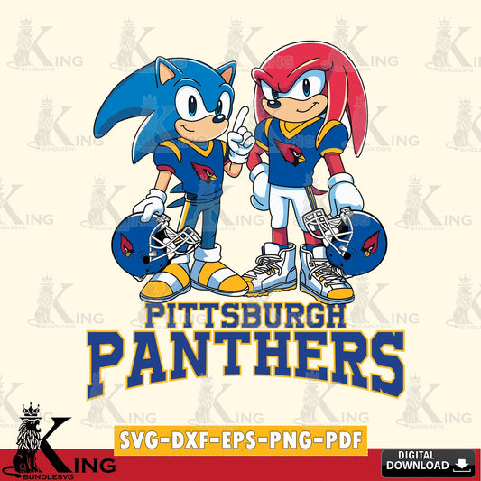Pittsburgh Panthers Sonic And Knuckles Football SVG file, Vector , Digital Download , PDF File , Instant Download