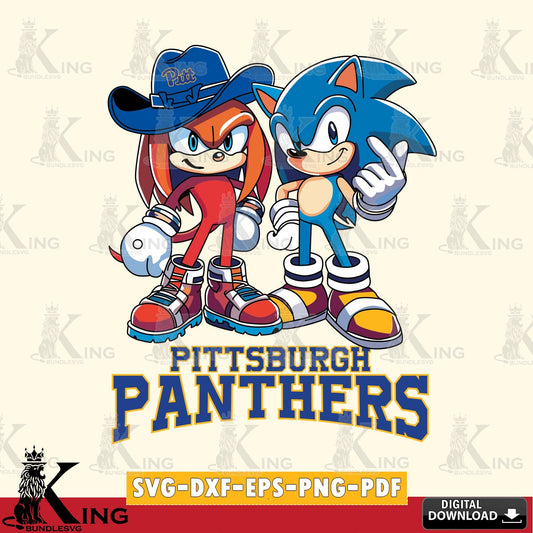 Pittsburgh Panthers Sonic & Knuckles Football Mascot SVG file, Vector , Digital Download , PDF File , Instant Download
