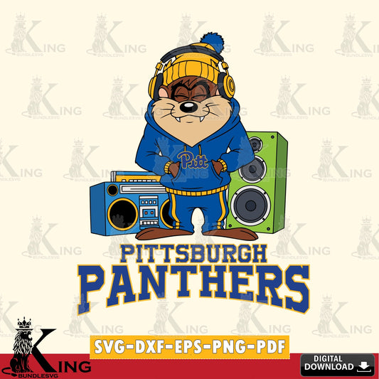 Pittsburgh Panthers Taz Hip Hop SVG file, Cut file  , Digital Download , Instant Download, Taz svg, NCAA svg