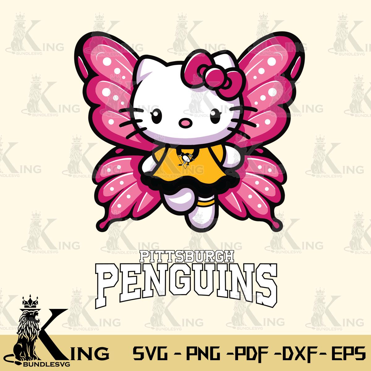 Pittsburgh Penguins Hello Kitty Dreamscape Svg Eps Dxf Png File, Digital Download