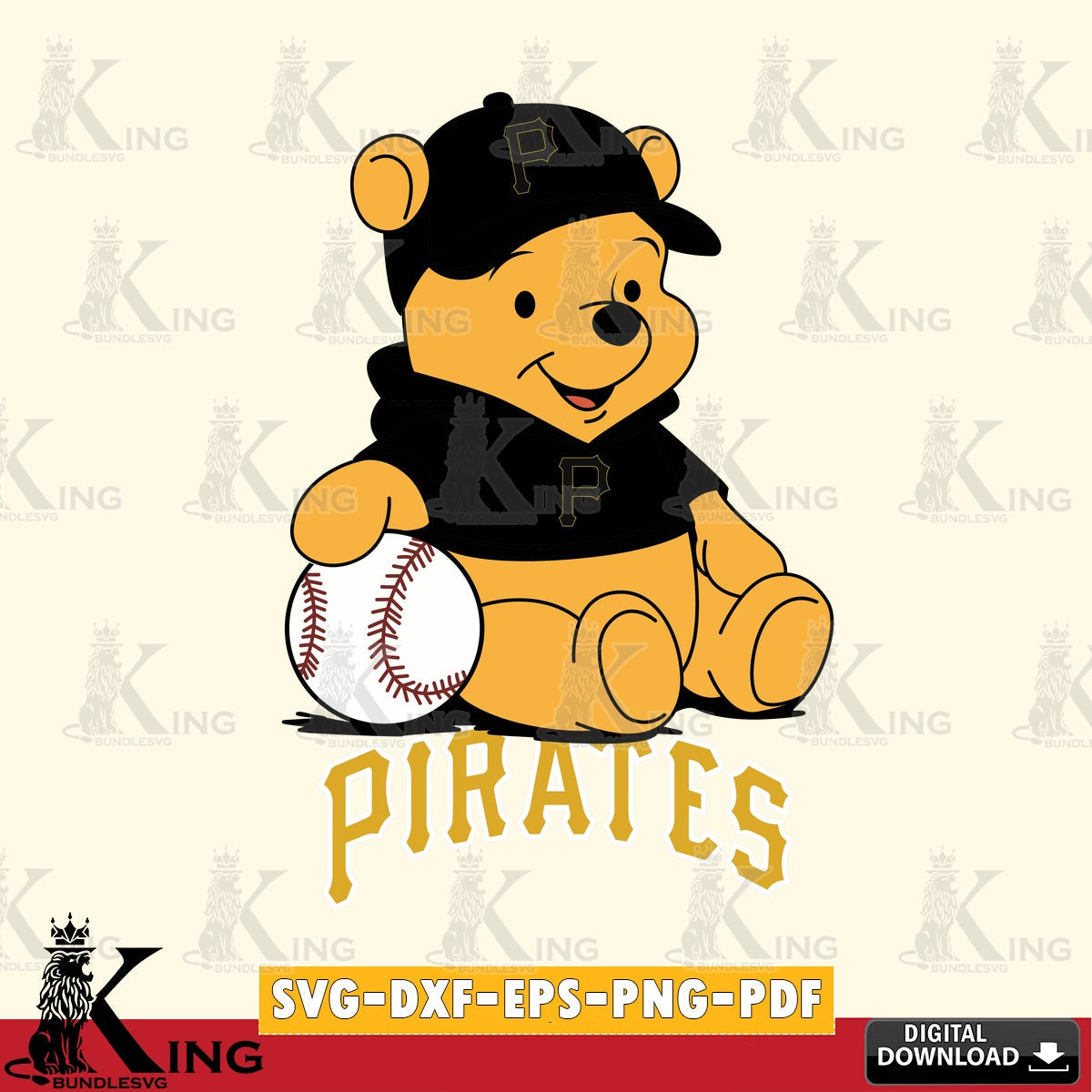 Modern graphic depicting Pittsburgh Pirates Baseball Star Teddy, a printable vector design for sublimation and crafts