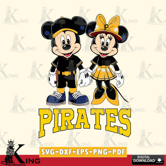 Pittsburgh Pirates Mickey Minnie Baseball SVG File, MLB for Cricut, Silhouette, Digital Download , file cut