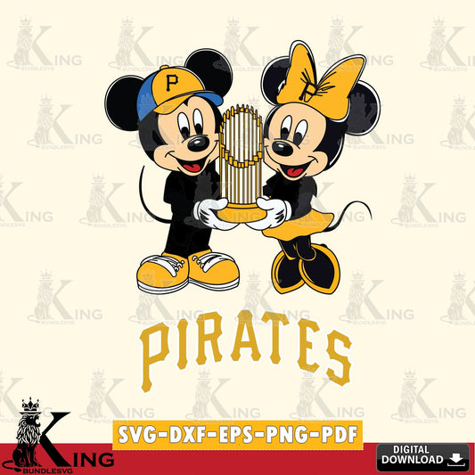 Pittsburgh Pirates Mickey Minnie Mouse Champions SVG file , For Cricut,  File cut , Digital Download , PDF File, Cut Files