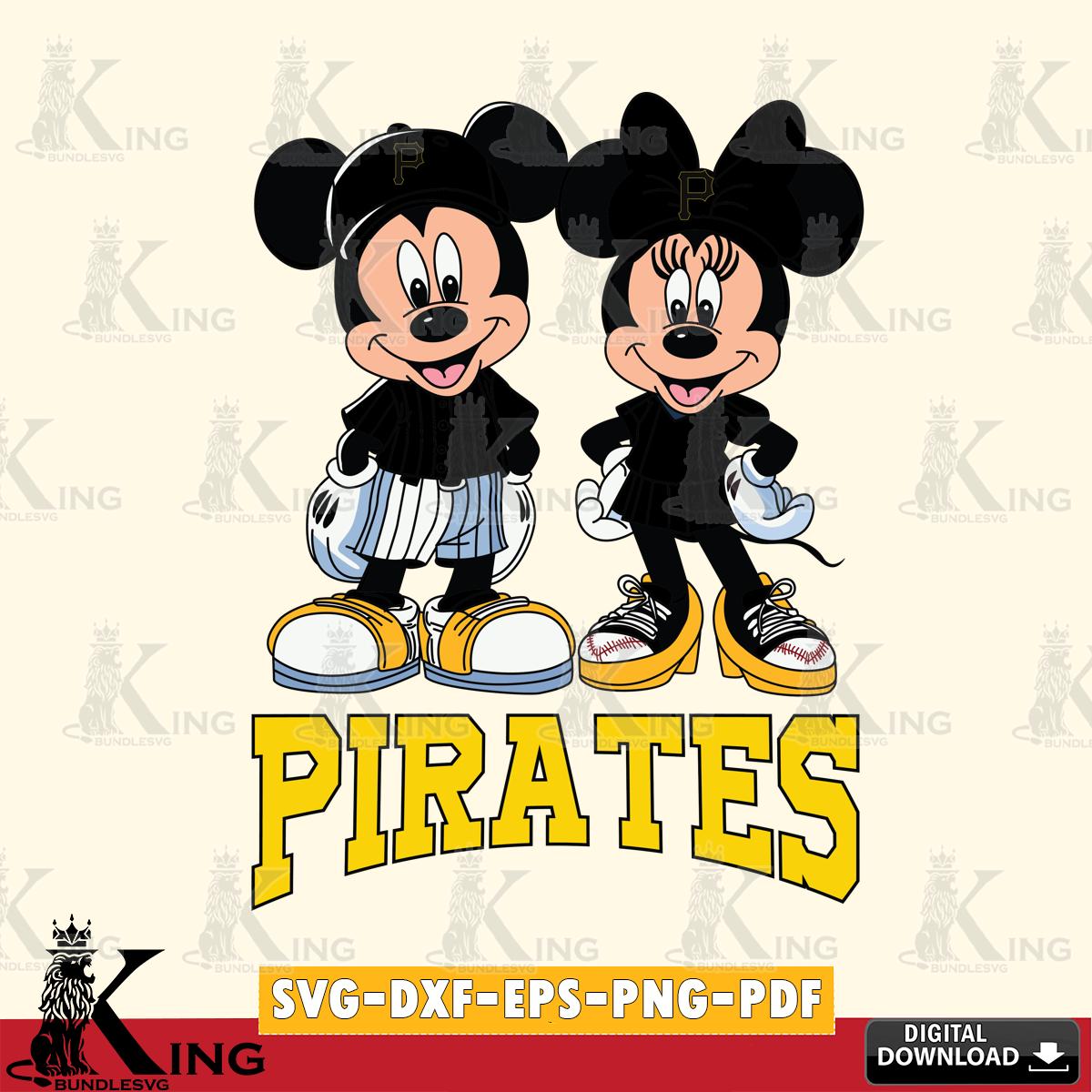 Pittsburgh Pirates Mickey Minnie Mouse Fan SVG File, MLB for Cricut, Silhouette, Digital Download , file cut