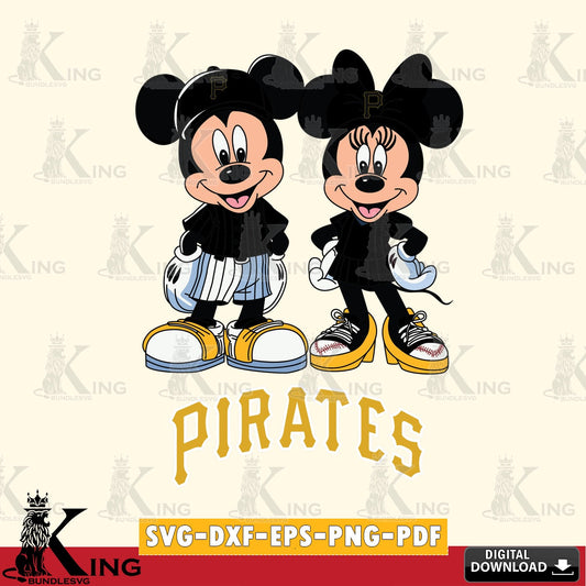 Pittsburgh Pirates Mickey Minnie Mouse Fan SVG file , For Cricut,  File cut , Digital Download , PDF File, Cut Files