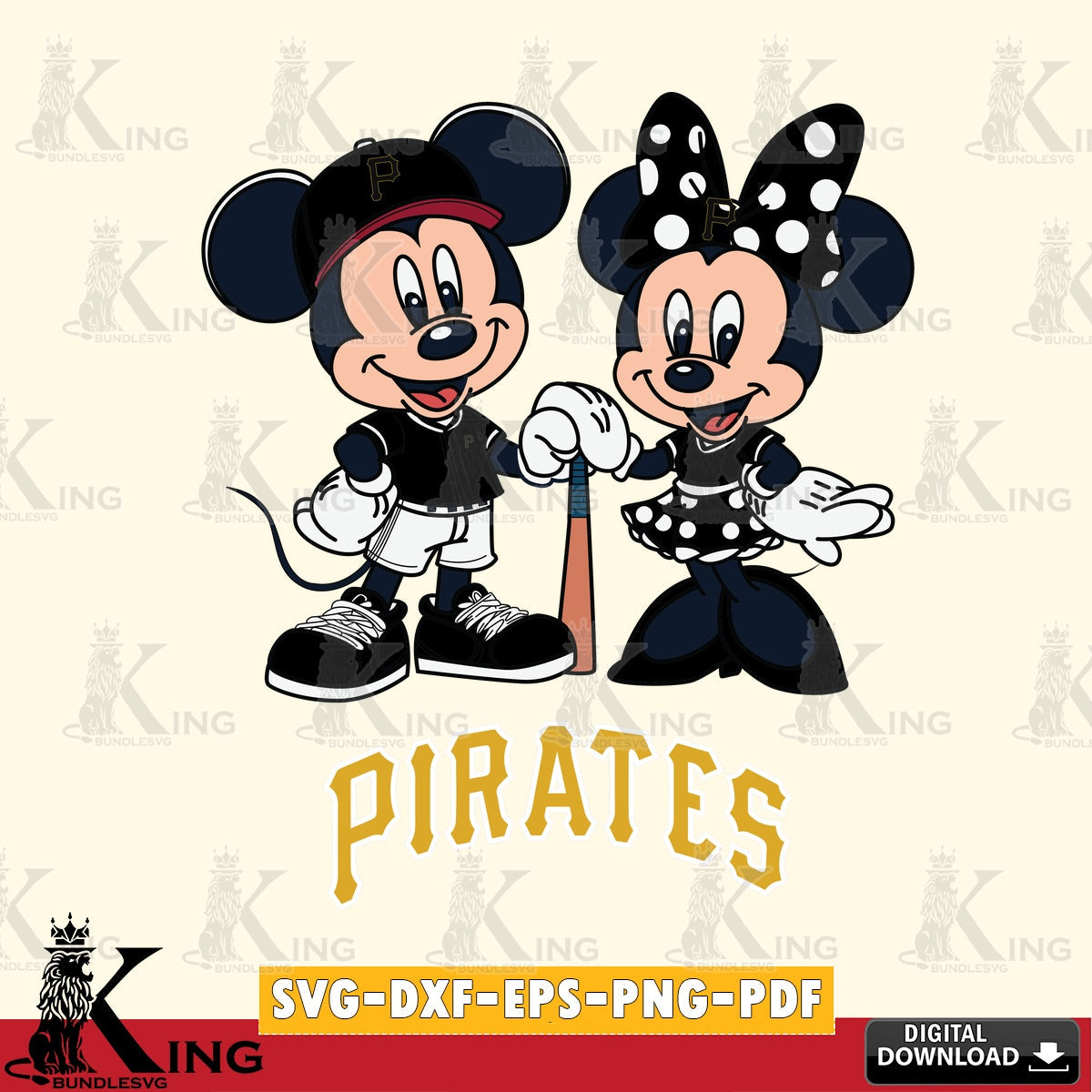 Pittsburgh Pirates Mickey Minnie Mouse Sport SVG file , For Cricut,  File cut , Digital Download , PDF File, Cut Files