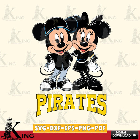 Pittsburgh Pirates Mickey Minnie Mouse smile SVG File, MLB for Cricut, Silhouette, Digital Download , file cut