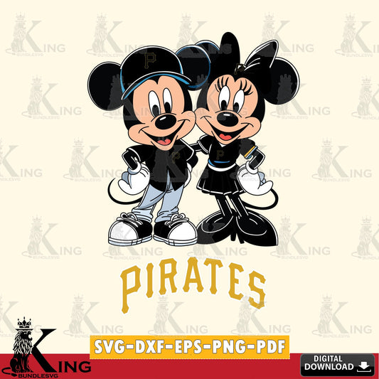 Pittsburgh Pirates Mickey Minnie Mouse smile SVG file , For Cricut,  File cut , Digital Download , PDF File, Cut Files