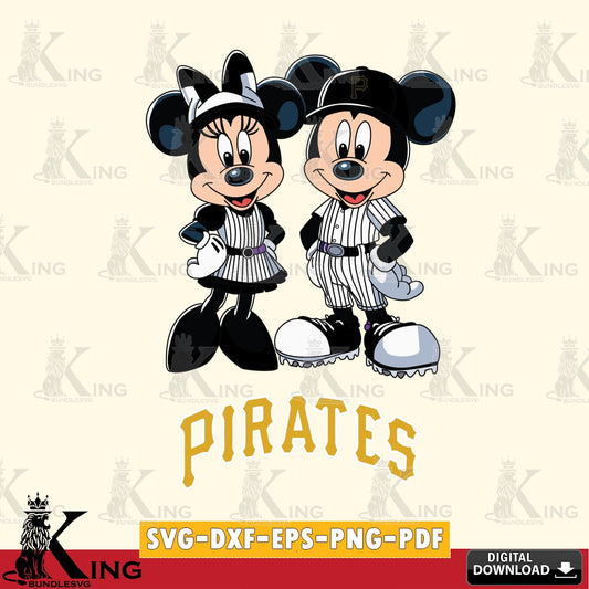 Pittsburgh Pirates Mickey Minnie Sport SVG file , For Cricut,  File cut , Digital Download , PDF File, Cut Files