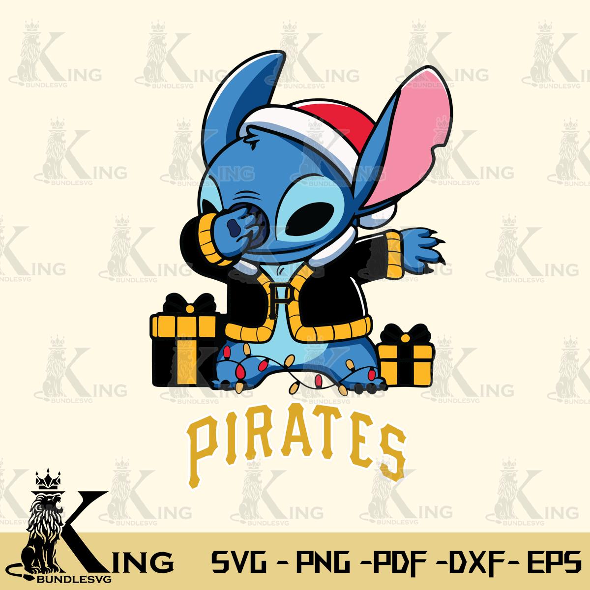 Pittsburgh Pirates Stitch Merry Christmas Svg Eps Dxf Png File, Digital Download