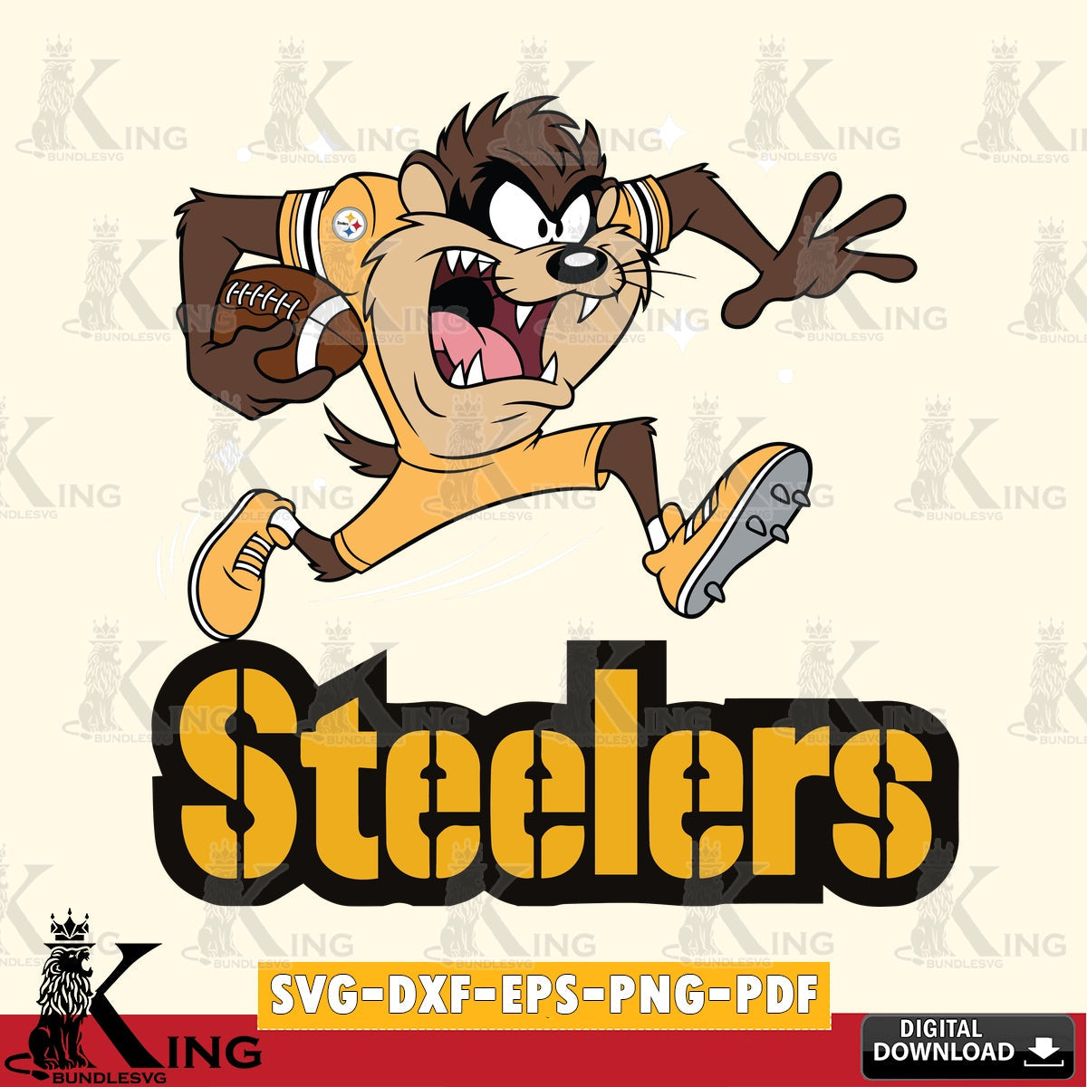Pittsburgh Steelers Angry Taz Football Cut file  , Digital Download , Instant Download, Looney Tunes svg, Football svg